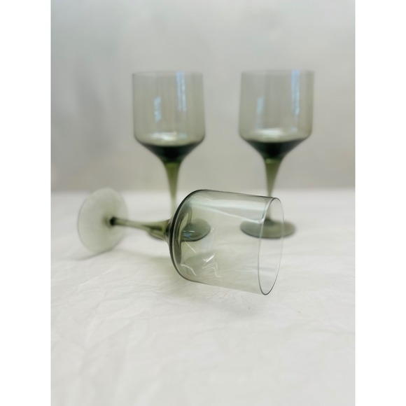 Vintage Rare MCM Orrefors Rhapsody Smoked Crystal Wine Glass Set of 3 6.25 in - Picture 5 of 5